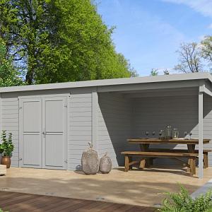 Tuinhuis Kjeld 550x250 cm Platinumgrey noordeuropees vuren