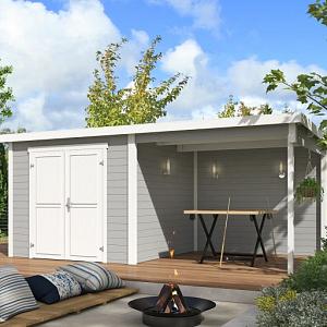 Tuinhuis Lars 500x250 cm Platinumgrey-wit noordeuropees vuren