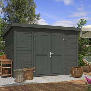 Tuinhuis Lotta 300x250 cm Greengrey noordeuropees vuren