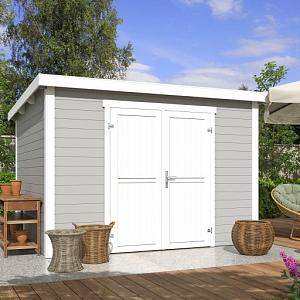 Tuinhuis Lotta 300x250 cm Platinumgrey-wit noordeuropees vuren