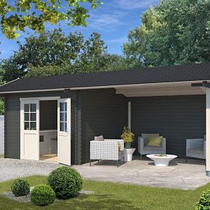 Tuinhuis Maribel 680x300 cm Carbongrey-Wit noordeuropees vuren