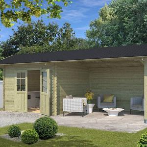 Tuinhuis Maribel 680x300 cm Olijfgroen Geïmpregneerd noordeuropees vuren