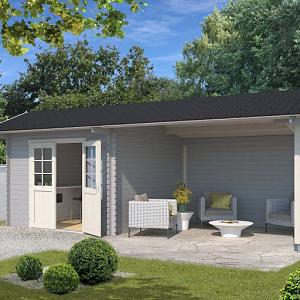 Tuinhuis Maribel 680x300 cm Platinumgrey-Wit noordeuropees vuren
