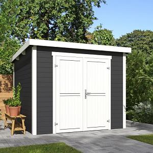 Tuinhuis Mila 250x250 cm Carbongrey-wit noordeuropees vuren