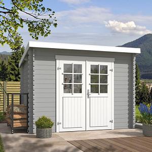 Tuinhuis Nadia 275x175 cm Platinumgrey-Wit noordeuropees vuren