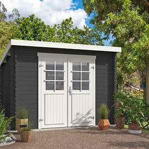 Tuinhuis Nadia 275x275 cm Carbongrey-Wit noordeuropees vuren