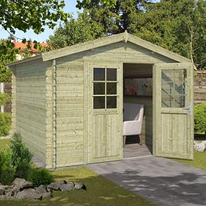 Tuinhuis Norah 275x275 cm Olijfgroen Geïmpregneerd noordeuropees vuren