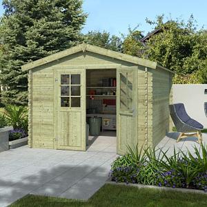 Tuinhuis Norah 275x380 cm Olijfgroen Geïmpregneerd noordeuropees vuren