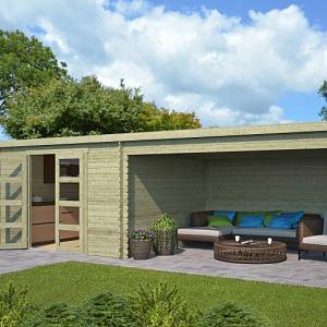 Tuinhuis Olenka 710x330 cm Olijfgroen Geïmpregneerd noordeuropees vuren