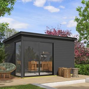 Tuinhuis Olivia 385x295 cm Carbongrey noordeuropees vuren