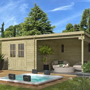 Tuinhuis Orlando 581x292 cm Olijfgroen Geïmpregneerd noordeuropees vuren