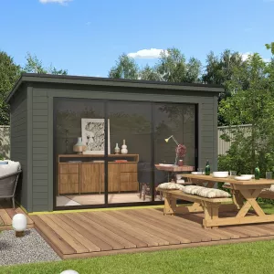 Tuinhuis Pernilla 385x295 cm Greengrey noordeuropees vuren