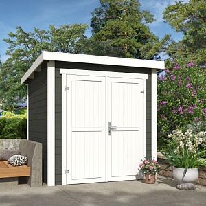 Tuinhuis Sara 200x200 cm in de kleurstelling Greengrey-wit