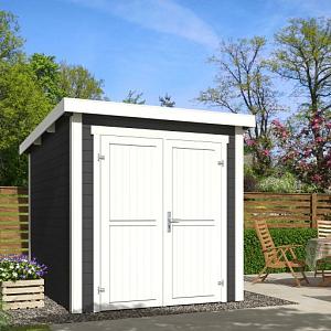 Tuinhuis Sara 200x250 cm in de kleurstelling Carbongrey-wit