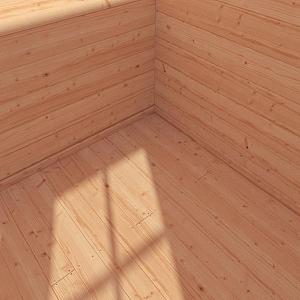 Vloerpakket Tuinhuis 2 x 3 m² onbehandeld Noord-Europees vuren