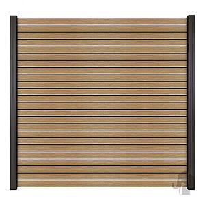 Elephant schutting Dark Line aluminium Rhombus 24L 180x180 cm horizontaal co-ex eiken