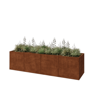 Cortenstaal plantenbak XXL - Rechthoek - 320 x 80 x 80 cm - Zonder bodemplaat