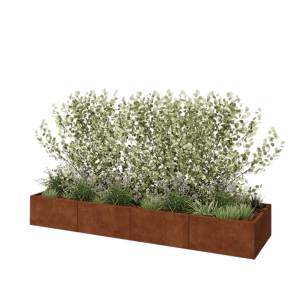 Cortenstaal plantenbak XXL - Rechthoek - 320 x 80 x 40 cm - Met bodemplaat