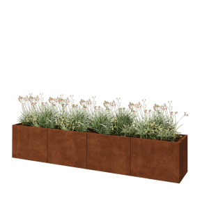 Cortenstaal plantenbak XXL - Rechthoek - 320 x 50 x 60 cm - Met bodemplaat