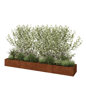 Cortenstaal plantenbak XXL - Rechthoek - 320 x 50 x 30 cm - Met bodemplaat