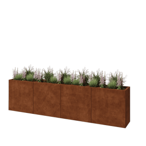 Cortenstaal plantenbak XXL - Rechthoek - 320 x 40 x 80 cm - Zonder bodemplaat