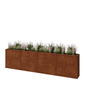 Cortenstaal plantenbak XXL - Rechthoek - 320 x 30 x 80 cm - Zonder bodemplaat