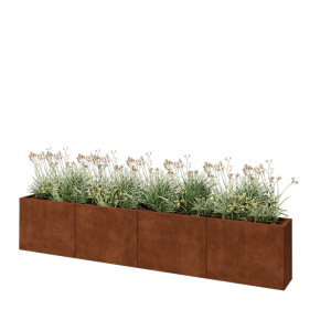 Cortenstaal plantenbak XXL - Rechthoek - 320 x 30 x 60 cm - Met bodemplaat