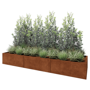 Cortenstaal plantenbak XXL - Rechthoek - 300 x 80 x 40 cm - Zonder bodemplaat