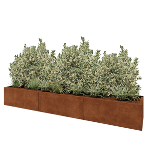 Cortenstaal plantenbak XXL - Rechthoek - 300 x 50 x 40 cm - Zonder bodemplaat