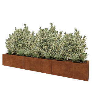 Cortenstaal plantenbak XXL - Rechthoek - 300 x 40 x 40 cm - Zonder bodemplaat