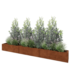 Cortenstaal plantenbak XXL - Rechthoek - 300 x 30 x 30 cm - Zonder bodemplaat