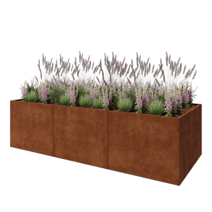 Cortenstaal plantenbak XXL - Rechthoek - 300 x 120 x 80 cm - Met bodemplaat