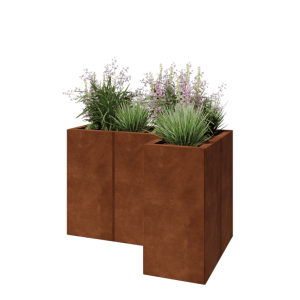 Cortenstaal plantenbak - L-vorm - 90 x 60 x 60 cm - Zonder bodemplaat