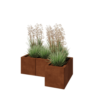 Cortenstaal plantenbak - L-vorm - 90 x 60 x 30 cm - Zonder bodemplaat