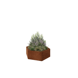 Cortenstaal plantenbak - Zeshoek - 99,3 x 86,6 x 30 cm - Zonder bodemplaat