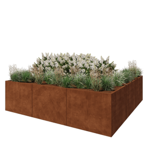 Cortenstaal plantenbak XXL - Vierkant - 300 x 300 x 80 cm - Zonder bodemplaat