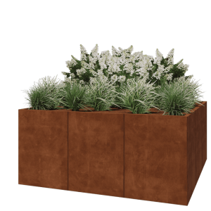 Cortenstaal plantenbak XXL - Vierkant - 180 x 180 x 80 cm - Zonder bodemplaat