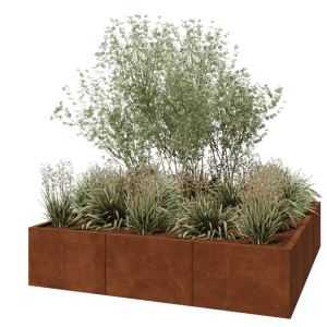 Cortenstaal plantenbak XXL - Vierkant - 180 x 180 x 40 cm - Zonder bodemplaat