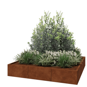 Cortenstaal plantenbak XXL - Vierkant - 180 x 180 x 30 cm - Zonder bodemplaat