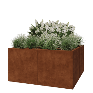 Cortenstaal plantenbak XXL - Vierkant - 160 x 160 x 80 cm - Zonder bodemplaat
