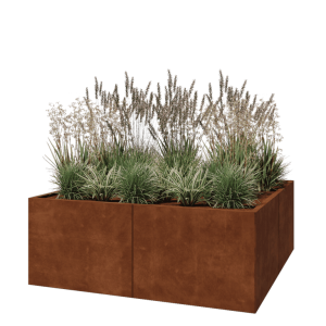 Cortenstaal plantenbak XXL - Vierkant - 160 x 160 x 60 cm - Zonder bodemplaat