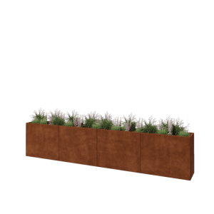Cortenstaal plantenbak XXL - Rechthoek - 400 x 40 x 80 cm - Zonder bodemplaat