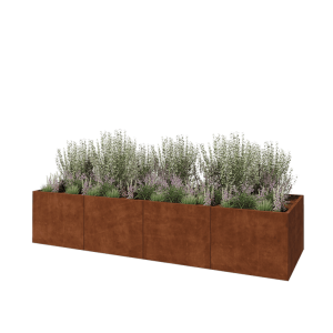 Cortenstaal plantenbak XXL - Rechthoek - 400 x 120 x 80 cm - Zonder bodemplaat
