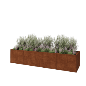 Cortenstaal plantenbak XXL - Rechthoek - 400 x 100 x 80 cm - Zonder bodemplaat