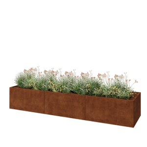 Cortenstaal plantenbak XXL - Rechthoek - 360 x 80 x 60 cm - Zonder bodemplaat