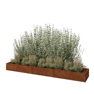 Cortenstaal plantenbak XXL - Rechthoek - 360 x 60 x 30 cm - Zonder bodemplaat