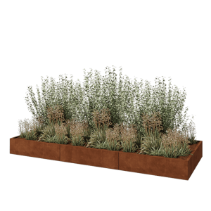 Cortenstaal plantenbak XXL - Rechthoek - 360 x 120 x 30 cm - Zonder bodemplaat