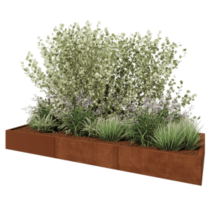 Cortenstaal plantenbak XXL - Rechthoek - 300 x 100 x 30 cm - Zonder bodemplaat