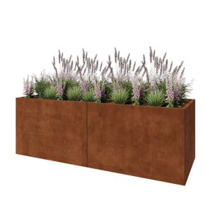 Cortenstaal plantenbak XXL - Rechthoek - 240 x 80 x 80 cm - Zonder bodemplaat