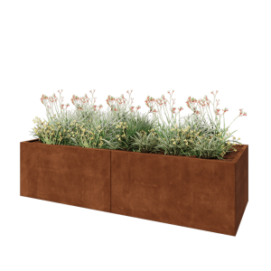 Cortenstaal plantenbak XXL - Rechthoek - 240 x 80 x 60 cm - Zonder bodemplaat